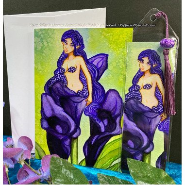 Watercolor Mermaid Art Lesezeichen & Karten