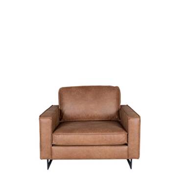 Design Einzelsessel & Lounge Sessel in Cognac Braun Microfaser Armlehnen
