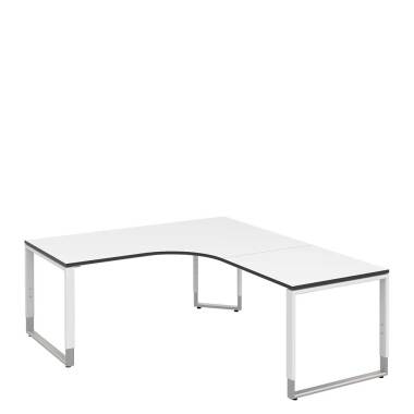 Eck Computertisch & Höhenverstellbarer Schreibtisch in L- Form Weiß