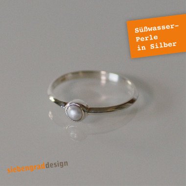Perlenschmuck aus Metall & Zierlicher Beisteck-Ring Mit Echter Süßwasser