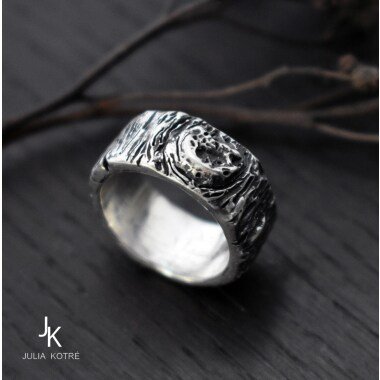 Silber-Verlobungsring in Silber & Baumrinde Ring Zweigrinden Ring Sterling