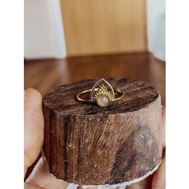 Sommerschmuck aus Gold & Rosenquarz Boho Ring I Edelsteinring Geschenk