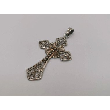 Vintage Massives Silber, Kruzifix Kreuz Anhänger