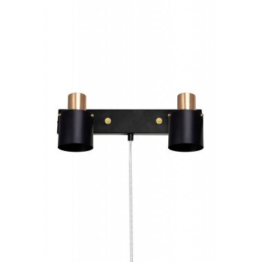 Wall Lamp Clark 2 Black/Brushed Brass (Schwarz)