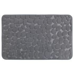 WENKO Badteppich Memory Foam Pebbles Grau, 50 x 80 cm