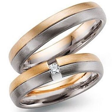 Zweifarbiger Ring aus Weiß- und Roségold