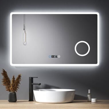 Badspiegel 100x60cm, Beleuchtung Badezimmerspiegel