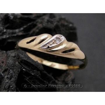 Bicolor-Ring aus Gold 750 & Gold Ring filigran Gold 750 bicolor Diamant