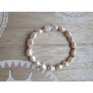 Brautschmuck Armband mit Perlen & Armband Aus Süßwasserperlen Natur Weiss