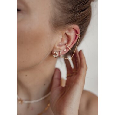 Ear Cuff aus Metall & Ear Cuff Ohrring Vergoldeter Sterlingsilber | Ketten-Ohrring