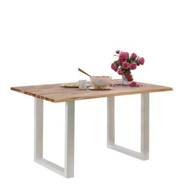 Esszimmer Bauerntisch & Esstisch aus Akazie Massivholz und Metall 140 cm breit