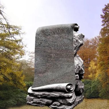 Grabdenkmal mit Schriftenrolle