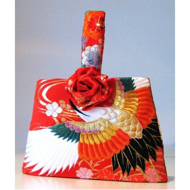 Hochzeit Geldbörse Vintage Kimono Kran Blume