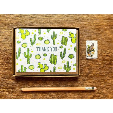 Kaktus-Muster-Dankeskarte, Box-Set Von 6