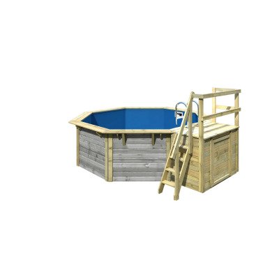 Karibu Pool Modell X1 400 x 400 cm mit Terrasse