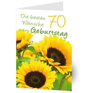 LUMA Geburtstagskarte 70. Sonnenblumen DIN B6