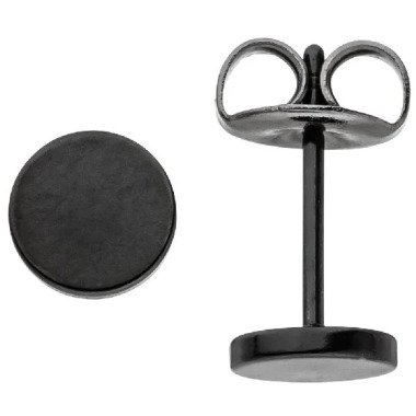 Ohrstecker Studs 6 mm aus Edelstahl schwarz beschichtet Ohrringe CJ