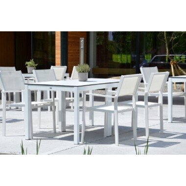 Outdoor Tisch Quadrat Hpl-Schichtstoff weiß