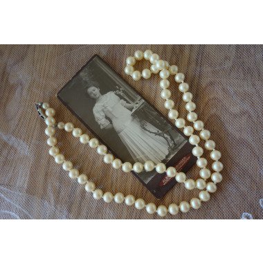 Perlenschmuck aus Silber & Hochzeitskette Perlenkette Mit Silberverschluss-Gestempelt