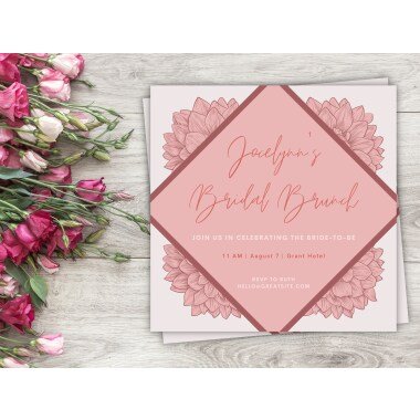 Pinke Hochzeits-/Brunch-Einladung I Customize