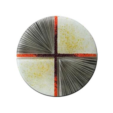 Rundes Ornamentglas mit Kreuz verschiedene Farben Glasornament R-32 / 15cm