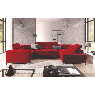 Thiago Wohnlandschaft 338 x 202 cm Rot (Webstoff)