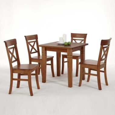 Tischgruppe aus Kiefer Massivholz Landhausstil (fünfteilig)