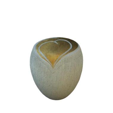 Ausgefallene Urne mit Herz & Schöne Keramikurne mit Herz aus Gold Catania