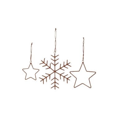 Dekoanhänger Snowflakes & Stars, L: 14.2