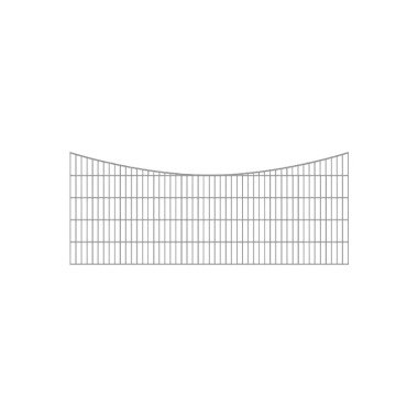 Doppelstabmatten-Schmuckzaun Bogen konvex Komplett-Set / Verzinkt / 101cm