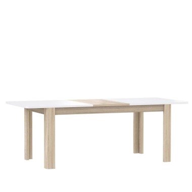 Eicheesstisch in Weiß & ANCHORAGE Esstisch ausziehbar 160-266 x 90 cm