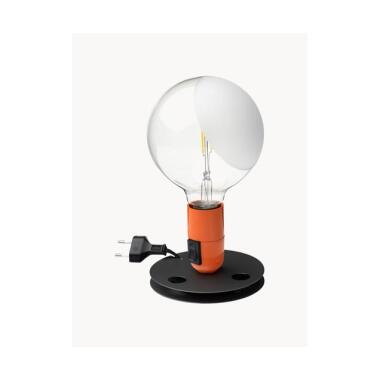 FLOS Lampadina LED-Tischlampe orange, Fuß schwarz