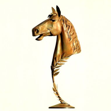 Großer Pferdekopf aus Metall Edelstahl oder