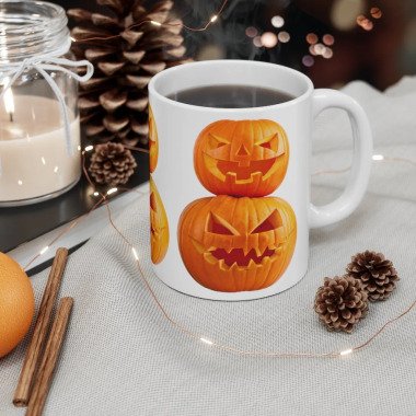 Halloween Kaffeetasse | Gruselige Tasse Kürbis
