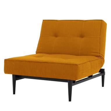 Innovation Splitback Styletto Sessel Holz schwarz gelb/Stoff 507 Elegance Bu