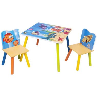 Kindertisch mit 2 Stühlen, Kindersitzgruppe