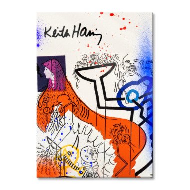 Pop Art  Keith Scribble Art II, Glasbild Gre 60x40 cm