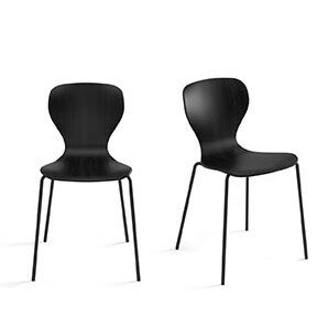 viccarbe Ears Chair Set (2 Stühle) Vierfuss-Metallgestell