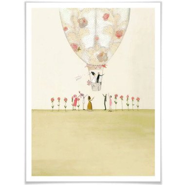 Wall-Art Poster »Hochzeit Deko Heißluftballon«