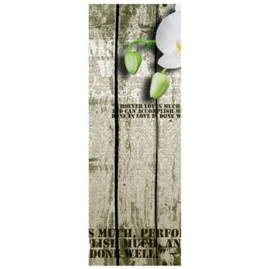 wandmotiv24 Türtapete Holz Zaun weiße Orchidee