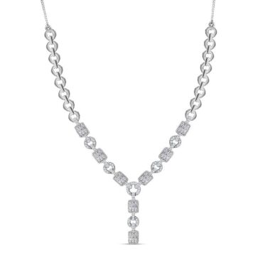 Weiße Diamant Halskette  ca. 50 cm  925 Silber