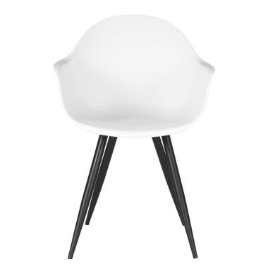 Armlehnstuhl in Weiß und Schwarz Kunststoff und Metall