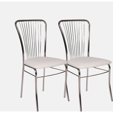 Dmora Set mit 2 modernen Stühlen aus Kunstleder