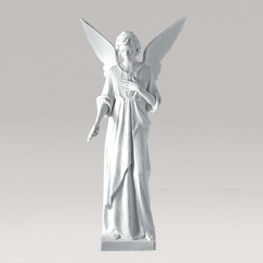 Engel Figur in Weiß & Weisse Engelstatue aus Marmorguss Angelo Custode