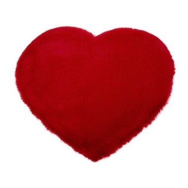 Fellteppich HEART, Rot, 63 x 50 cm, Herzform