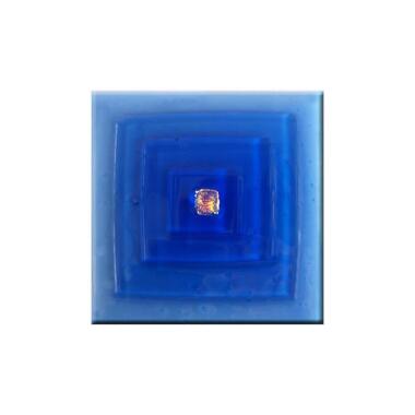 Glasornament zum Verkleben für Grabmale in Blau Glasintarsie I-12
