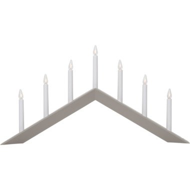 Kerzenleuchter Arrow, flach, 7flammig, grau