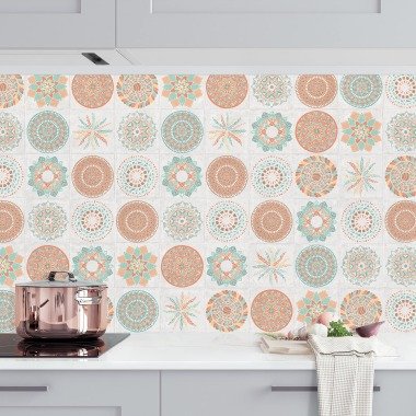Küchenrückwand Muster Handgemaltes Mandala Muster