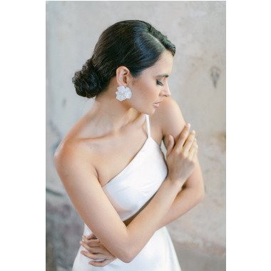 Ortega | Blumen Perlen Ohrringe, Braut Geschenk