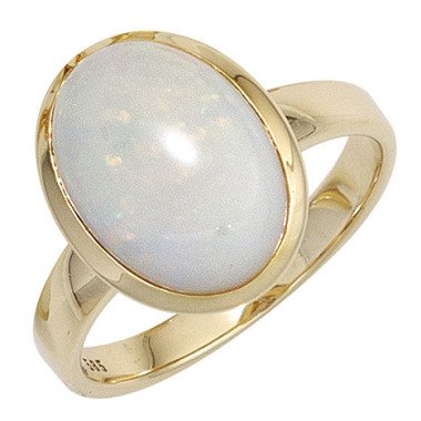 SIGO Damen Ring 585 Gold Gelbgold 1 Opal Goldring